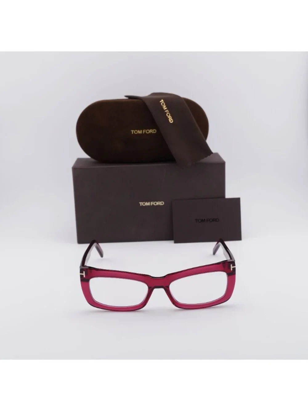 Tom Ford FT5966-B 075 Rectangle Eyeglasses 55mm - Shiny Fuchsia